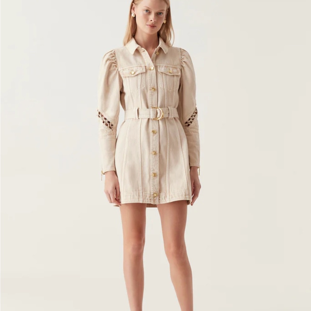 NWT Aje Effie Braided Denim Mini Dress New With Tags Size AU 4 / US 0